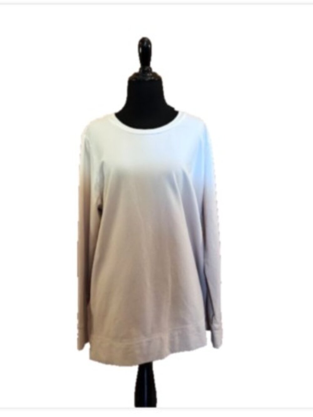 Denim & Co L Coastal Grandma Ombre French Terry Dip Dye Tunic Sweatshirt NWT